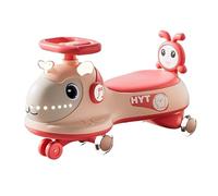 Porteur Enfant Voiture Wiggle avec Musique et lumières, Corde de Traction, Roue silencieuse, Jouet for garçons et Filles de 2 Ans et Plus Wiggle Car(Rot,with Music Light)