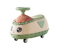 Porteur Enfant Voiture Wiggle for Enfants, Jouet à enfourcher en Forme de Hamburger Mignon, Voiture tournante avec Design Anti-roulis Wiggle Car(Groen)