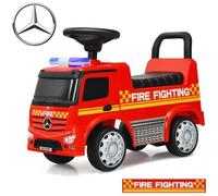 Porteur Enfants Mercedes GIANTEX - Voiture à Pousser Bébé 12-36Mois - Klaxon, Lampe d’Alarme, Son Pompier, Rouge