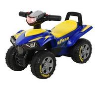 HOMCOM Porteur Enfants Quad 18-36 Mois dim. 60L x 31l x 42H cm Effets Lumineux et sonore Bleu Jaune