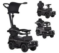 Porteur enfants voiture enfant multi-équipée 12-36 mois klaxon marche-pieds, garde-corps et ombrelle noir Noir G
