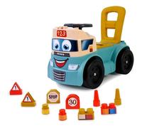 FEBER - Motofeber Casual Blocks, Porteur à Pousser et Trotteur 3 en 1 avec Panneau d'Encastrement, 10 Blocs Géométriques et Coffre de Rangement - Famosa (FED32000)