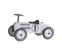 Porteur Retro Bebe Racer - Voiture de Course Vintage en Metal, Blanc - Robuste, Stable - des 24 Mois - Set Jouet 1er Age e