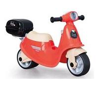 Smoby - Porteur Scooter Food Express - Rouge - Roues Silencieuses - Porte-Bagage - Mallette Amovible - Coffre à Jouets, Phare, Clé Mécanique - Dès 18 Mois