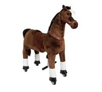 Porteur - SMALL FOOT COMPANY - Cheval à monter sur roulettes - Marron - 4 roues - 67 cm hauteur d'assise