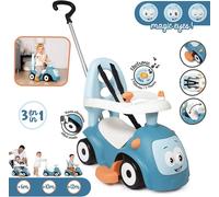 Smoby - Porteur Maestro Balade Bleu - Evolutif 3 en 1 - Canne parentale Réglable - Arceau de Sécurité - Roues Silencieuses - Klaxon Electronique, Levier de Vitesse, Clé Mécanique - Dès 6 Mois