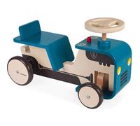 Janod Porteur Tracteur J08053 – en bois, volant directionnel, klaxon, attache-remorque, 18–36 mois