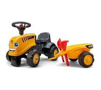 Porteur tracteur JCB avec remorque et accessoires - FALK - Dès 12 mois - 100% fabriqué en France - 60% plastique recyclé jaune TU