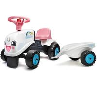 Porteur Tracteur Rainbow Farm - FALK - Volant directionnel avec klaxon - Blanc et Rose - 100% Fabriqué en France - Des 12 mois