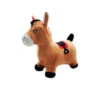 Porteur Trotteur Cheval Sauteur Gonflable en Peluche Design 2en1 Housse amov