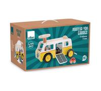Porteur van en bois - VILAC - 1059 - Se transforme en garage - Livré avec 2 voitures - 18 mois+