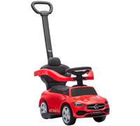 Voiture à pousser pour enfants - AIYAPLAY - 18 à 36 mois - poignée amovible, klaxon et volant - PP et acier - 91x40x83cm - rouge