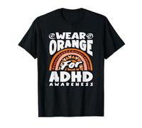 Portez de l'orange pour la Sensibilisation au TDAH, Arc-en-Ciel bohème Mignon T-Shirt