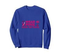 Portez du Rose et Faites réfléchir : Inspiration pour la Sensibilisation au Cancer Sweatshirt, Unisexe pour Adultes, Bleu Royal, M