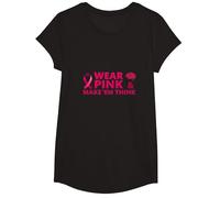 Portez du Rose et Faites réfléchir : Inspiration pour la Sensibilisation au Cancer T-Shirt, Fille, Noir, M
