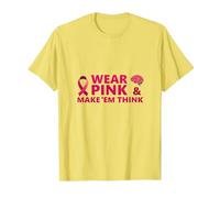 Portez du Rose et Faites réfléchir : Inspiration pour la Sensibilisation au Cancer T-Shirt, Homme, Citron, M