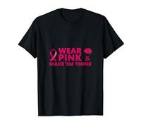 Portez du Rose et Faites réfléchir : Inspiration pour la Sensibilisation au Cancer T-Shirt, Homme, Noir, S
