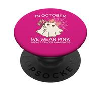 Portez du Rose pour la Sensibilisation à la survivante du Cancer du Sein d'halloween PopSockets PopGrip Adhésif