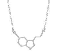 Portez un pendentif molécule de sérotonine pour une célébration sur le thème de la chimie ou de la science, parfait comme bijou de fête unique