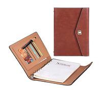 Portfolio A5 Grand Porte Documents En PU Cuir Conférencier Classeur À Anneaux Multifonctionnel Magnetique Organiseur Pour Femmes Et Hommes Réunion Bureau