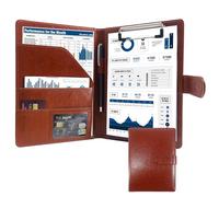 Portfolio A5 Porte Document Mallette Organiseur de Conférence pour Bureaux, Écoles et salles de Réunion Brun