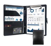 Portfolio A5 Porte Document Mallette Organiseur de Conférence pour Bureaux, Écoles et salles de Réunion Noir