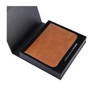 Portfolio A5 Porte Documents En Cuir Multifonctionnel Folder Avec Fermeture Éclair Dossier De Conférence Avec Blocnotes Et Calculatrice Pour Femmes Hommes(Brown 1)