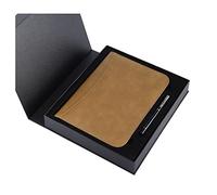 Portfolio A5 Porte Documents En Cuir Multifonctionnel Folder Avec Fermeture Éclair Dossier De Conférence Avec Blocnotes Et Calculatrice Pour Femmes Hommes(Brown 2)