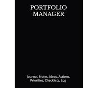 PORTFOLIO MANAGER: Journal, Notes, Ideas, Actions, Priorities, Checklists, Log | Tool for Daily Goal Setting Tracker | Time Management | Performance ... Journal Office Book Gifts for Meetings