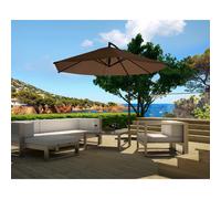 Parasol déporté rond Ø 300cm chocolat PORTICIO