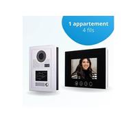 Portier interphone vidéo classic-2 4 fils - 1 écran noir 7 - avec mémoire photos - avec lecteur de badge