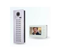 Portier interphone vidéo modern 2 fils - 10 appartements - 10 écrans blancs