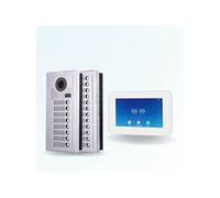 Portier interphone vidéo modern 2 fils - 20 appartements - 20 écrans tactiles connectés 7" blanc