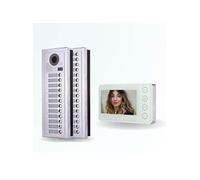 Portier interphone vidéo modern 2 fils - 28 appartements - 28 écrans blancs
