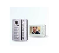 Portier interphone vidéo modern 2 fils - 32 appartements - 32 écrans blancs