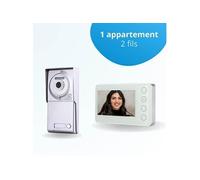 Portier interphone vidéo neo 2 fils - 1 appartement - 1 écran blanc