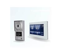Portier interphone vidéo neo 2 fils pour 2 entrées - 1 appartement - 2 platines - 1 écran tactile smart 7 blanc - avec lecteur de badge