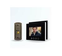 Portier interphone vidéo pino 4 fils - 2 écrans noirs 7" - avec mémoire photos
