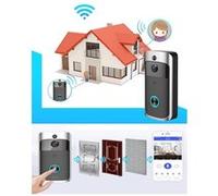 Portier Vidéo Caméra pour Porte d'Entrée Plug and Play Wifi HD 1280x720p (Argent) G