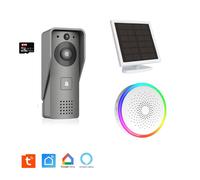 Portier Vidéo Solaire 3Mp avec batterie connecté Wifi avec Carillon intérieur 60 mélodies - Contrôle vocal