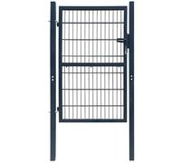 Portillon 100x100 cm Acier Vert Portail Porte de Clôture de Jardin vidaXL