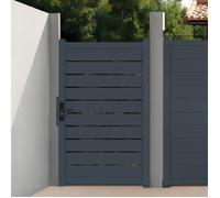 IDMarket - Portillon 100x160 cm en aluminium ajouré gris anthracite