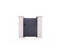Portillon ajustable en largeur - Casanoov - EIGER - 1m H.145cm - Gris Anthracite - Aluminium