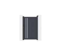 Portillon ajustable en largeur - Casanoov - GIONA - 1m H.160cm - Gris Anthracite - Aluminium