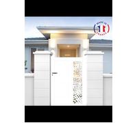 Portillon alu découpe laser en kit Dimensions L.1000 (entre piliers) x H.1500 mm Blanc (9010)