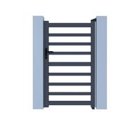 Portillon aluminium ajouré ""Marius"" - 100 x 120 cm - Gris