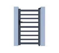 Portillon aluminium ajouré ""Marius"" - 100 x 180 cm - Gris