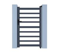 Portillon aluminium ajouré "Marius" - 100 x 180 cm - Gris