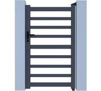 Portillon aluminium ajouré ""Marius"" - 100 x 180 cm - Gris
