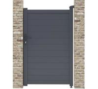 Portillon aluminium "Marc" - 101.2 x 155.9 cm - Gris